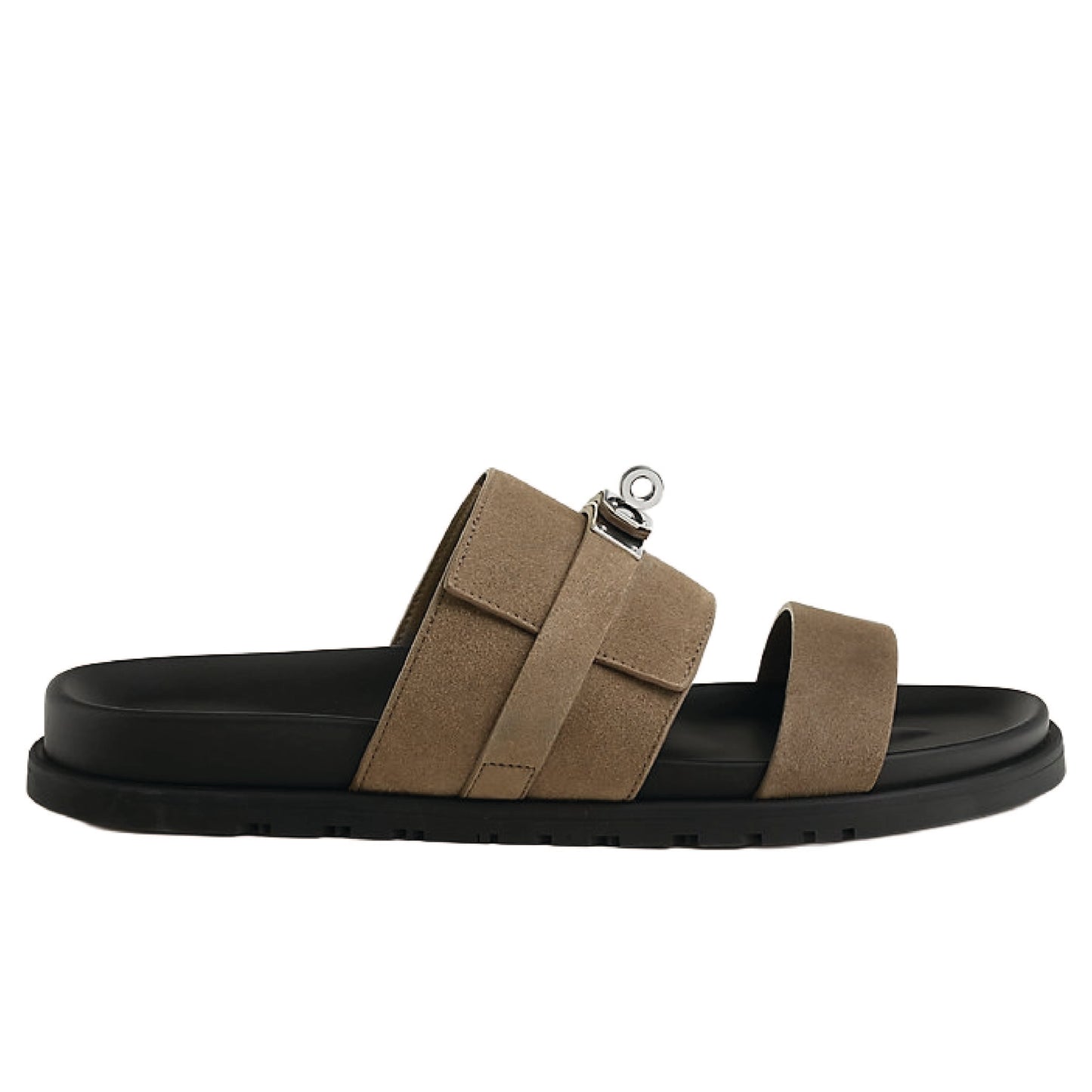 Hermès Jackson sandal suede goatskin palladium-plated
