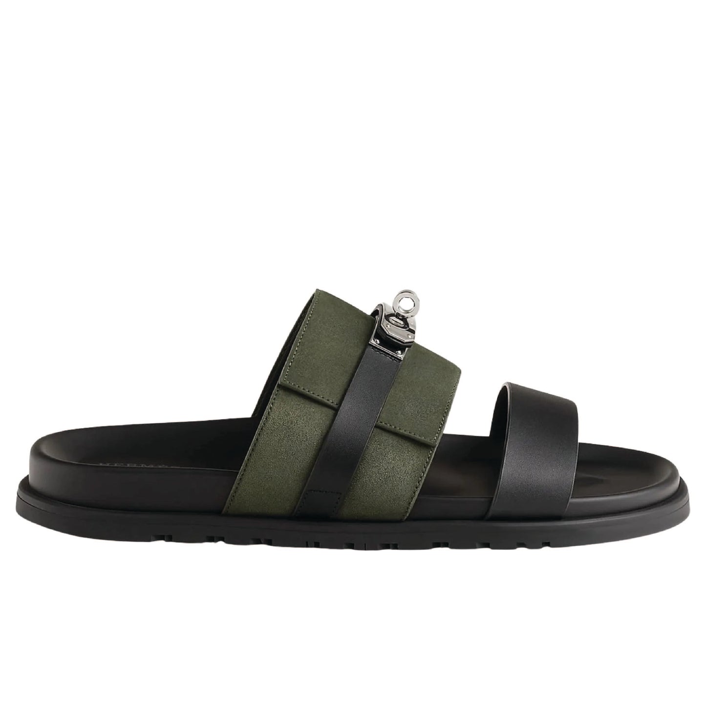 Hermès Jackson sandal suede and smooth calfskin leather.