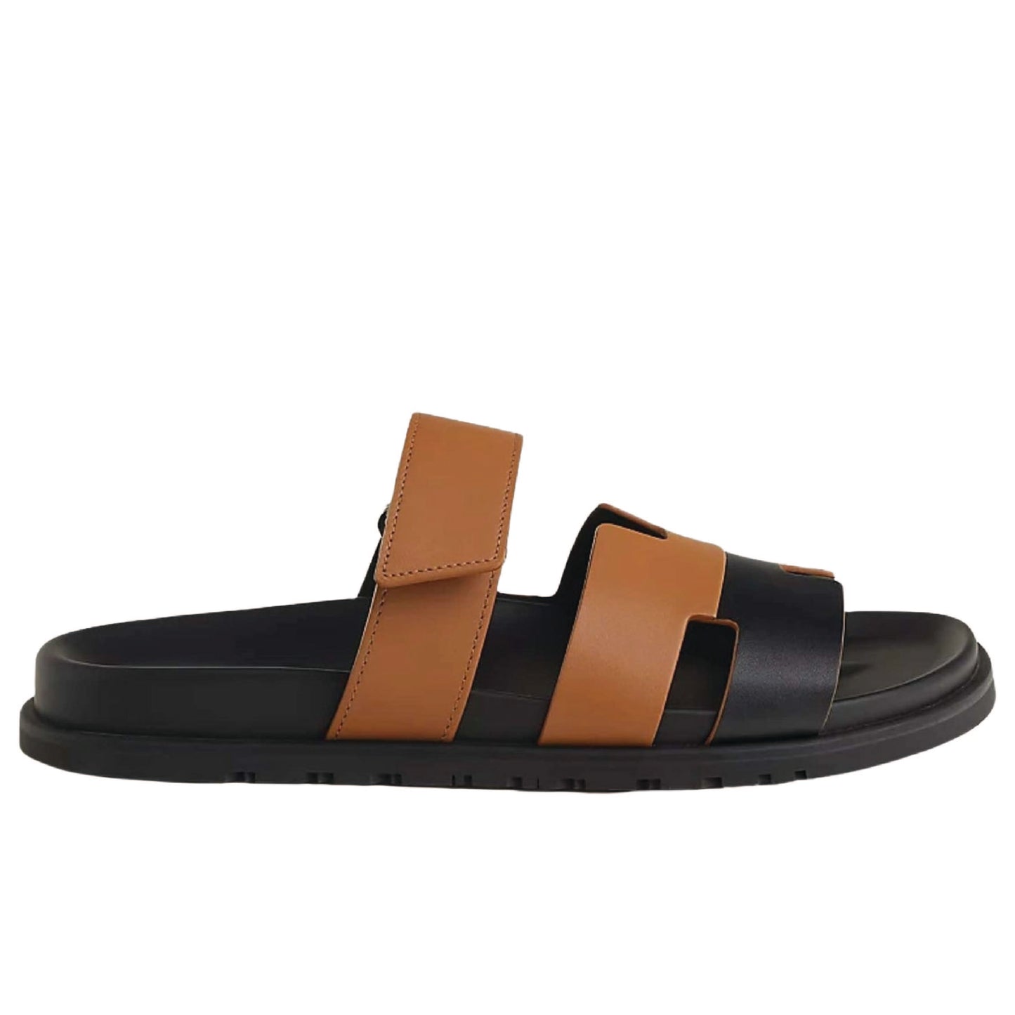 Hermès Chypre sandals H cut-out  leather strap.