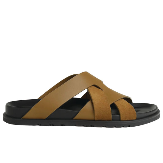 Hermès Kazimir sandals  leather and suede straps in a crossover