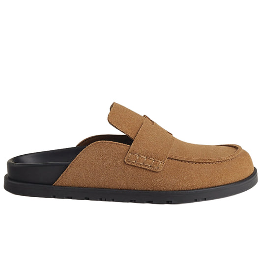 Hermès Go Mules, a men's slip-on backless shoe  suede calfskin
