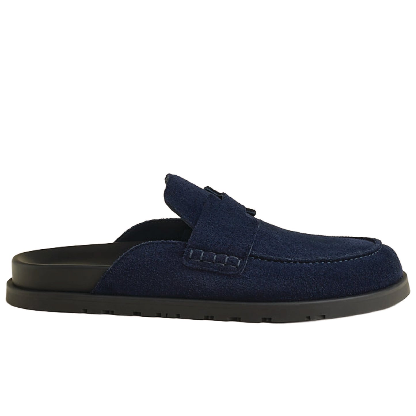 Hermès Go Mules in navy  suede calfskin