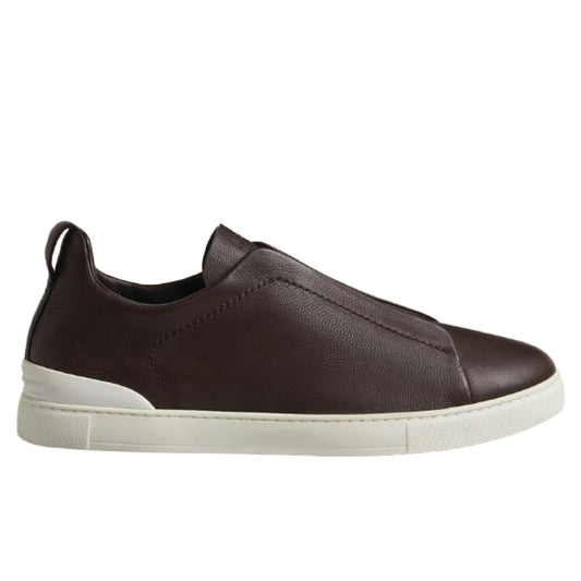 ZEGNA Triple Stitch Clean leather Dark brown