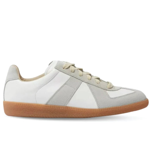 MM6 Maison Margiela Retro GAT-Inspired Sneakers – Black Leather with Beige Sole (Unisex)