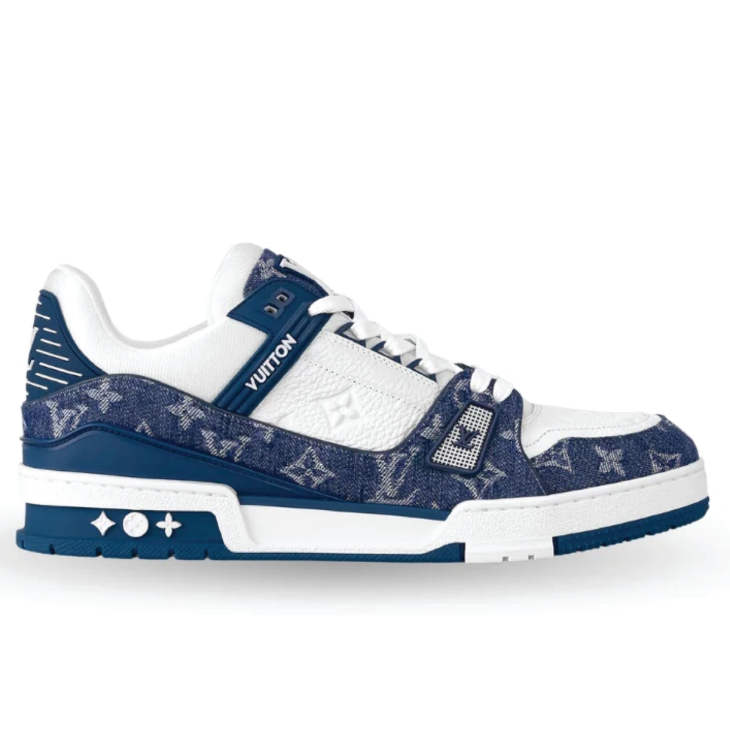 LV Trainer Sneaker – Blue Monogram Denim & Calf Leather (Grade 1:1, Men’s)