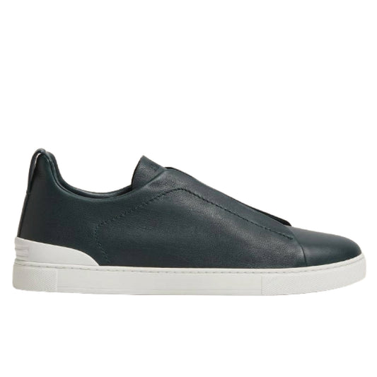 Zegna Triple Stitch Soft leather dark grey