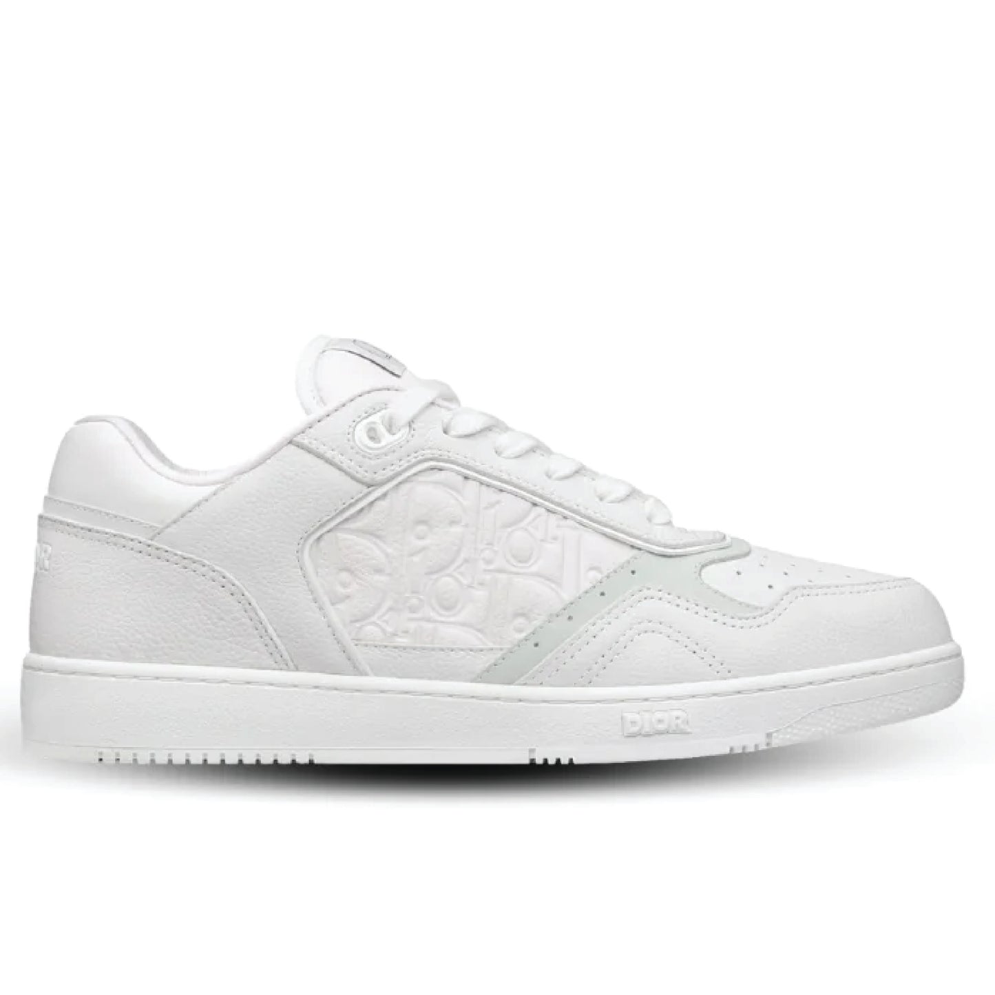 Dior B27 Uptown Low-Top Sneakers – White & Grey Smooth Calfskin with Dior Oblique Jacquard (Men’s)