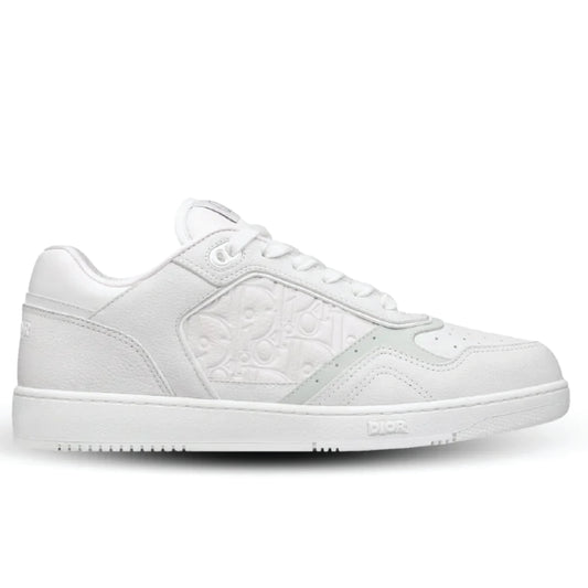 Dior B27 Uptown Low-Top Sneakers – White & Grey Smooth Calfskin with Dior Oblique Jacquard (Men’s)
