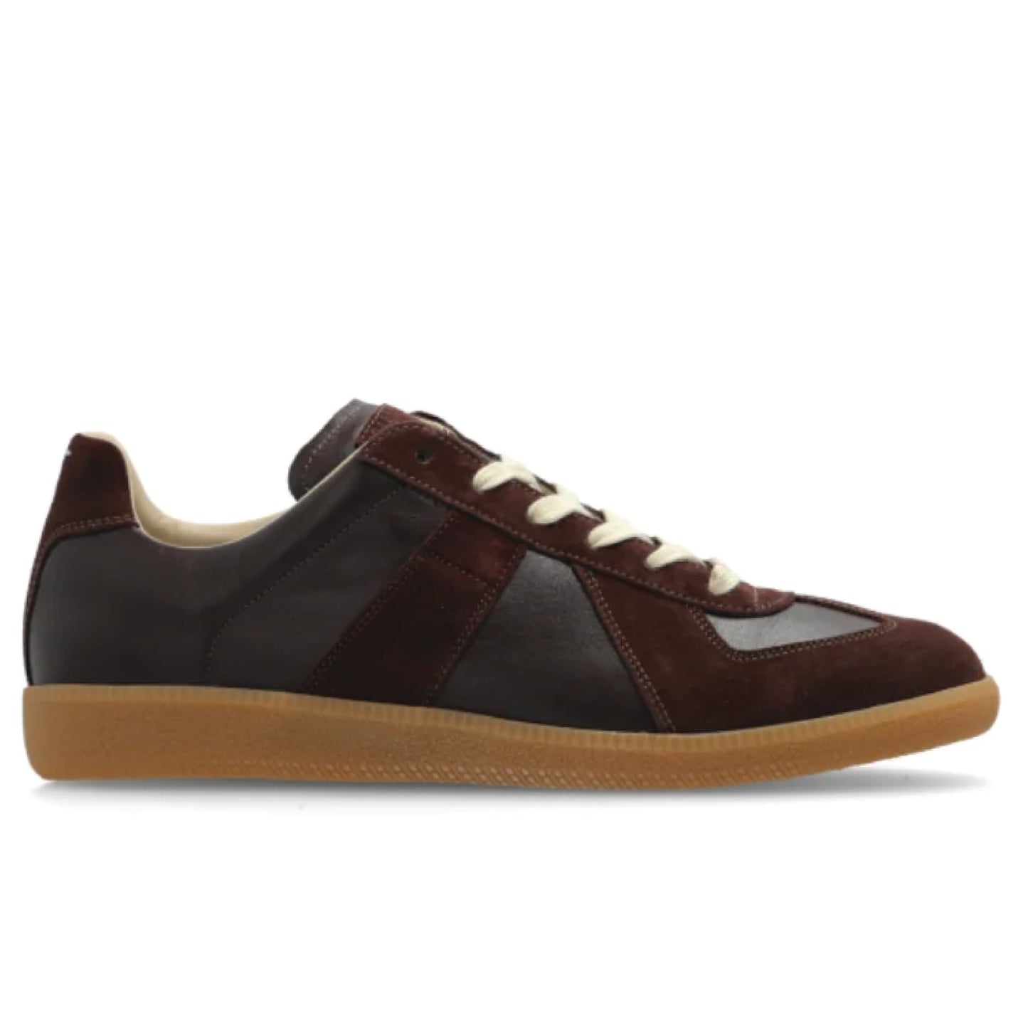 Maison Margiela Suede-Panels Sneakers – Brown Calf Leather & Suede (Men’s)