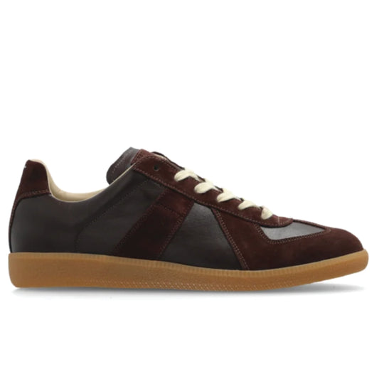 Maison Margiela Suede-Panels Sneakers – Brown Calf Leather & Suede (Men’s)