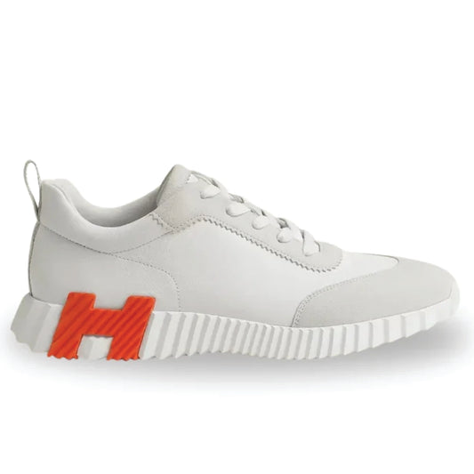 Hermès Bouncing Sneaker in White Calfskin & Suede – Lightweight Urban Elegance.
