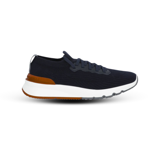 Brunello Cucinelli Men’s Black Canvas Lace-Up Sneakers – Contrast Sole