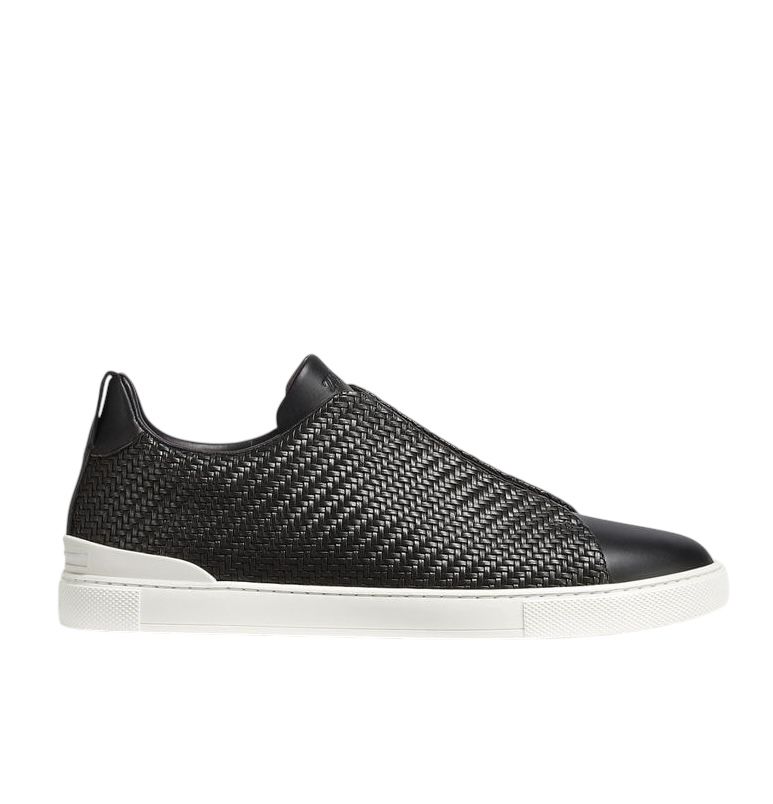 Zegna Triple Stitch Pelletessuta Sneakers | Black
