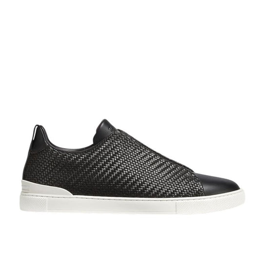 Zegna Triple Stitch Pelletessuta Sneakers | Black