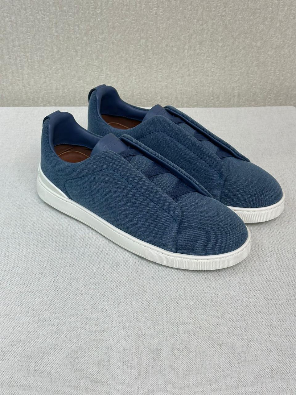 Zegna Triple Stitch blue canvas