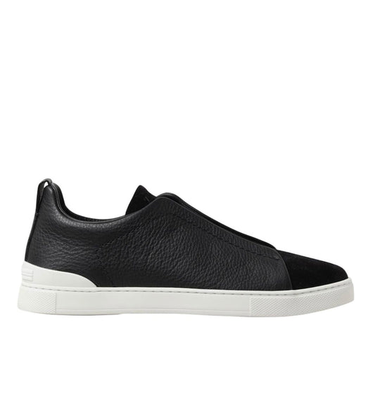 Zegna Triple Stitch Secondskin Sneakers | Black