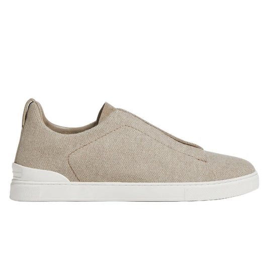 Premium luxury Zegna triple stitch Canvas Light Taupe