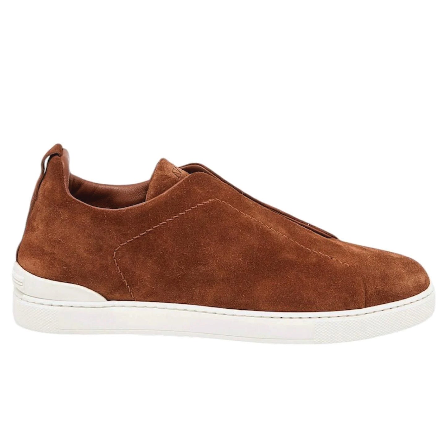 Premium luxury Zegna triple stitch dark suede